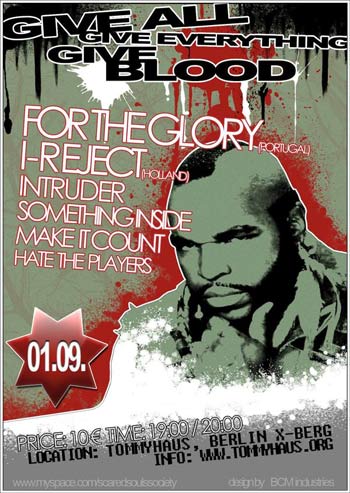 FOR THE GLORY,
I-REJECT,
SOMETHING INSIDE,
MAKE IT COUNT!,
INTRUDER,
HATE THE PLAYERS