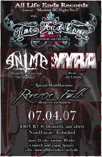 TIME HAS COME, MYRA, THE JOSHUA PARADE UND REVENGE FALLS