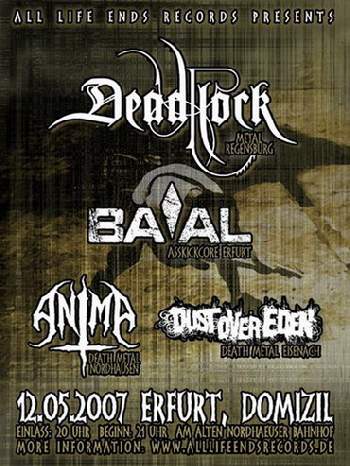 DEADLOCK, BAAL, ANIMA, DUST OVER EDEN DEADLOCK, BAAL, ANIMA, DUST OVER EDEN