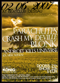 CRASH MY DEVILLE, PARACHUTES, BLONK, ANDROIT KILLS UNIVERSE CRASH MY DEVILLE, PARACHUTES, BLONK, ANDROIT KILLS UNIVERSE