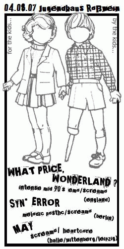 WHAT PRICE WONDERLAND?, SYN*ERROR, MAY WHAT PRICE WONDERLAND?, SYN*ERROR, MAY