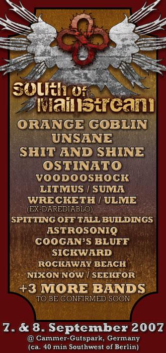 COOGANS BLUFF, ORANGE GOBLIN, UNSANE, ULME, OMEGA MASSIF, SUMA, SHIT AND SHINE, OSTINATO, CHROME HOOF, VOODOOSHOCK, ASTROSONIQ, ROCKAWAY BEACH U.A. COOGANS BLUFF, ORANGE GOBLIN, UNSANE, ULME, OMEGA MASSIF, SUMA, SHIT AND SHINE, OSTINATO, CHROME HOOF, VOODOOSHOCK, ASTROSONIQ, ROCKAWAY BEACH U.A.