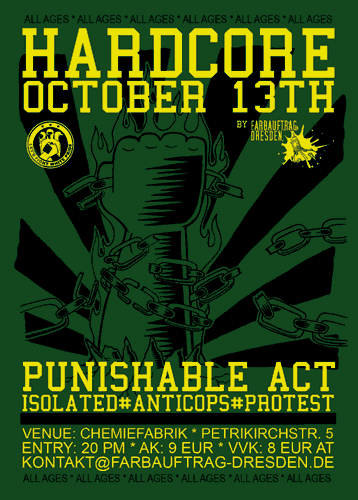 PUNISHABLE ACT, ISOLATED, ANTICOPS, PROTEST PUNISHABLE ACT, ISOLATED, ANTICOPS, PROTEST