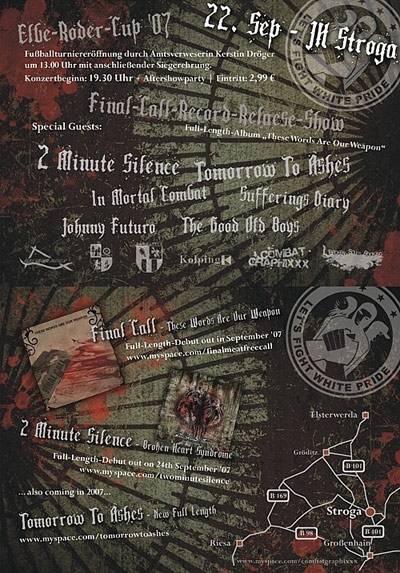 2 MINUTES SILENCE, TOMORROW TO ASHES, SUFFERINGS DIARY, FINAL CALL, IN MORTAL COMBAT, THE GOOD OLD BOYS, JOHNNY FUTURO 2 MINUTES SILENCE, TOMORROW TO ASHES, SUFFERINGS DIARY, FINAL CALL, IN MORTAL COMBAT, THE GOOD OLD BOYS, JOHNNY FUTURO