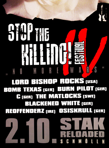 LORD BISHOP ROCKS, THE MATLOCKS, REOFFENDERZ, BOMB TEXAS, BURN PILOT, BLACKENED WHITE, C, OSISKRULL