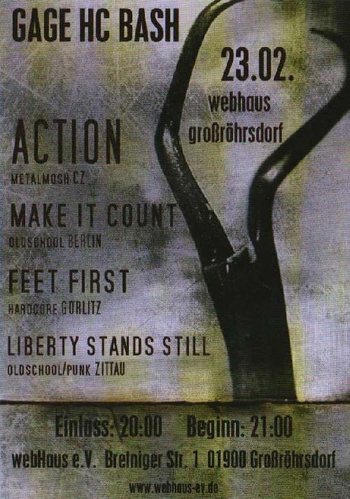 ACTION, MAKE IT COUNT, FEET FIRST, LIBERTY STANDS STILL ACTION, MAKE IT COUNT, FEET FIRST, LIBERTY STANDS STILL