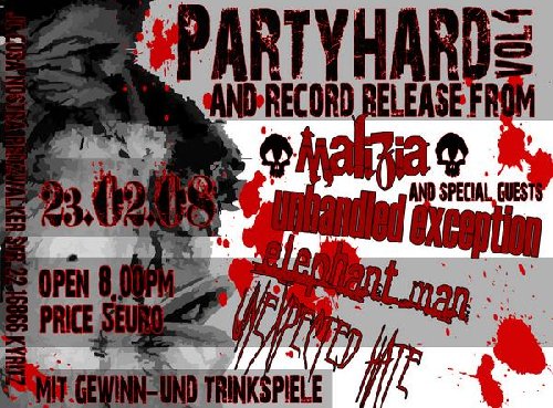 MALIZIA, UNHANDLED EXCEPTION, ELEPHANT MAN, UNEXPECTED HATE MALIZIA, UNHANDLED EXCEPTION, ELEPHANT MAN, UNEXPECTED HATE