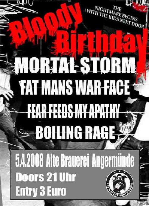 MORTAL STORM, FAT MAN WAR FACE, FEAR FEEDS MY APATHY, BOILING RAGE MORTAL STORM, FAT MAN WAR FACE, FEAR FEEDS MY APATHY, BOILING RAGE