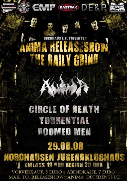 ANIMA, CIRCLE OF DEATH, TORRENTIAL, DOOMED MEN ANIMA, CIRCLE OF DEATH, TORRENTIAL, DOOMED MEN
