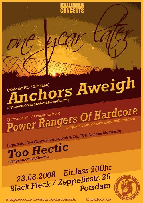 ANCHORS AWEIGH, POWER RANGERS OF HARDCORE, TOO HECTIC ANCHORS AWEIGH, POWER RANGERS OF HARDCORE, TOO HECTIC