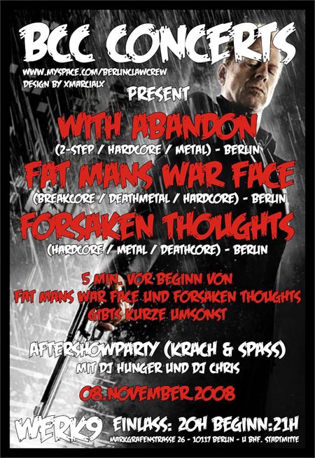 WITH ABANDON, FAT MANS WAR FACE, FORSAKEN THOUGHTS WITH ABANDON, FAT MANS WAR FACE, FORSAKEN THOUGHTS