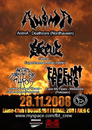 ANIMA, SLEEVE, ANOTHER TASTE OF CHAOS, FACE MY FEARS ANIMA, SLEEVE, ANOTHER TASTE OF CHAOS, FACE MY FEARS