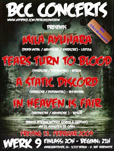 MILA AYUHARA, TEARS TURN TO BLOOD, A STATIC DISCORD, IN HEAVEN IS FAIR