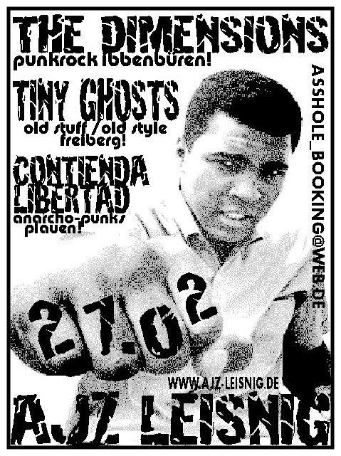 THE DIMENSIONS, TINY GHOSTS, CONTIENDA LIBERTAD, REASON TO CARE