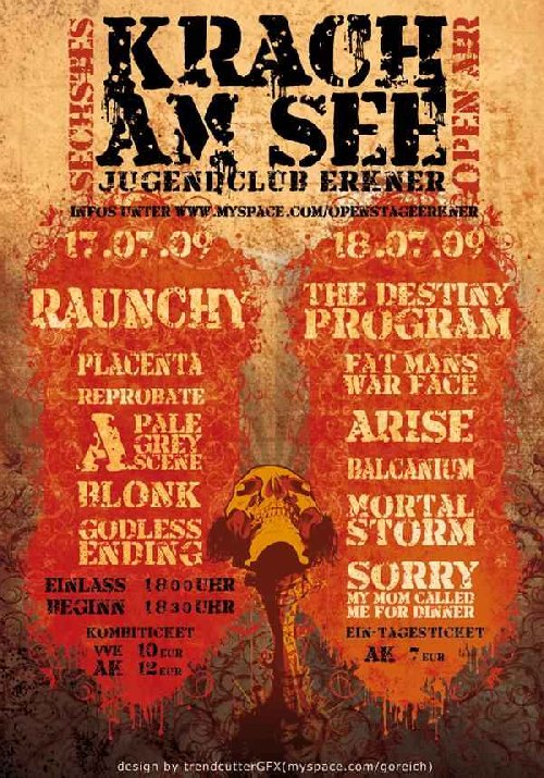 THE DESTINY PROGRAM, FAT MANS WAR FACE, ARISE, BALCANIUM, MORTAL STORM, ERADICATED, SORRY MY MUM CALLED ME FOR DINNER