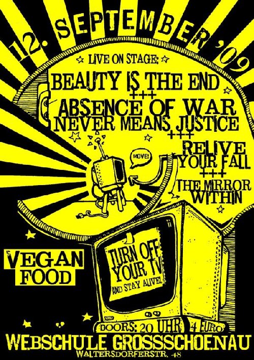 ABSENCE OF WAR NEVER MEANS JUSTICE, BEAUTY IS THE END, RELIVE YOUR FALL, THE MIRROR WITHIN