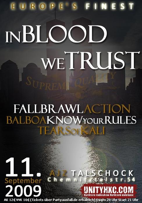IN BLOOD WE TRUST, FALLBRAWL, ACTION, BALBOA, KNOW YOUR RULES, TEARS OF KALI IN BLOOD WE TRUST, FALLBRAWL, ACTION, BALBOA, KNOW YOUR RULES, TEARS OF KALI