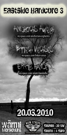 ANCHORS AWEIGH, BITTER VERSES, EMPTY HANDED