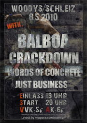BALBOA, CRACKDOWN, WORDS OF CONCRETE, JUST BUSINESS