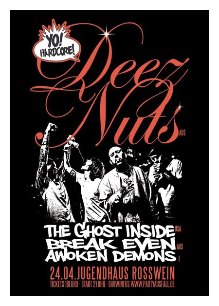 DEEZ NUTS (AUS), THE GHOST INSIDE (USA), BREAK EVEN (AUS), AWAKEN DEMONS (IT)