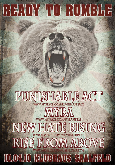 PUNISHABLE ACT, MYRA, NEW HATE RISING, RISE FROM ABOVE PUNISHABLE ACT, MYRA, NEW HATE RISING, RISE FROM ABOVE