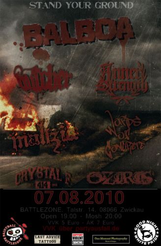 BALBOA, WORDS OF CONCRETE, BUTCHER, MALIZIA, INNER STRENGTH, CRYSTAL F