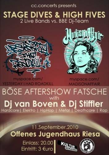 MADISON AFFAIR, YESTERDAY I HAD ROADKILL, BBE DJ TEAM