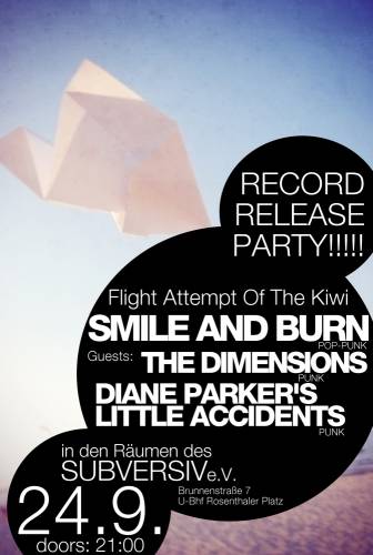 SMILE AND BURN, THE DIMENSIONS, DIANE PARKER'S LITTLE ACCIDENTS SMILE AND BURN, THE DIMENSIONS, DIANE PARKER'S LITTLE ACCIDENTS
