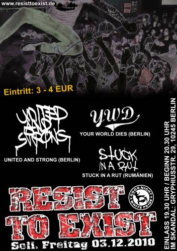 YOUR WORLD DIES, UNITED AND STRONG, STUCK IN A RUT