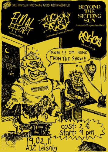 FINAL EFFORT, FUCKIN SISSY, RELICS, BEYOND THE SETTING SUN