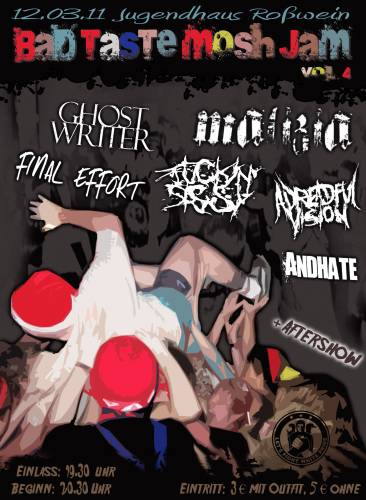 MALIZIA, GHOSTWRITER, FINAL EFFORT, FUCKIN'SISSY, A DREADFUL VISION, ANDHATE