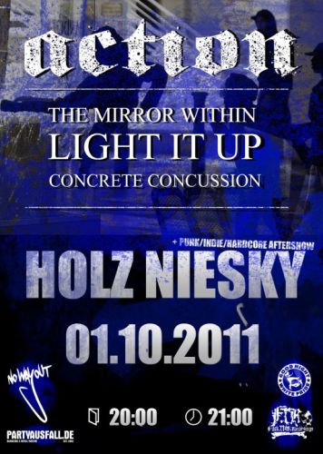 ACTION, THE MIRROR WITHIN, LIGHT IT UP, CONCRETE CONCUSSION