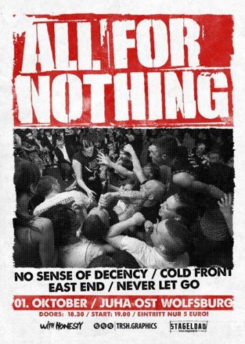 ALL FOR NOTHING, NO SENSE OF DECENCY, COLD FRONT, EAST END, NEVER LET GO