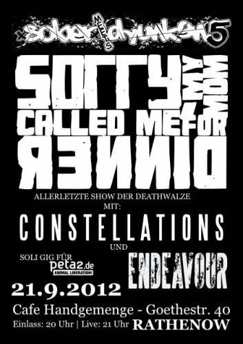 CONSTELLATIONS, ENDEAVOUR, SORRY, MY MOM CALLED ME FOR DINNER