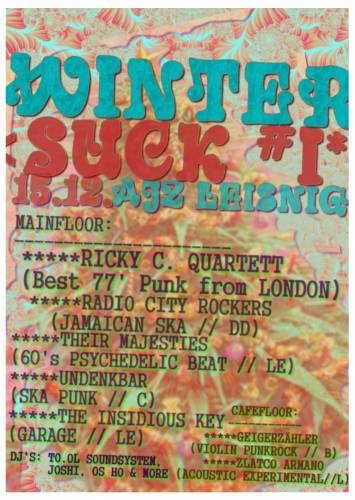 RICKY C. QUARTET, RADIO CITY ROCKERS, UNDENKBAR, THEIR MAJESTIES, THE INSIDIOUS KEY, GEIGERZÄHLER, ZLATCO ARMANO, TO.OL SOUNDSYSTEM, DJ JOSHI, DJ OS HO