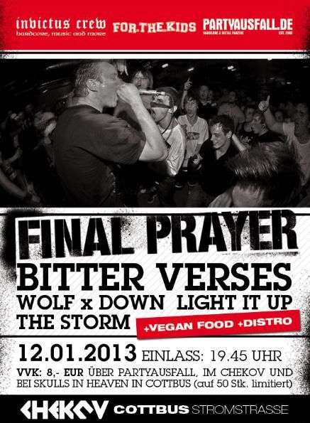 FINAL PRAYER, BITTER VERSES, WOLF X DOWN, LIGHT IT UP, THE STORM FINAL PRAYER, BITTER VERSES, WOLF X DOWN, LIGHT IT UP, THE STORM