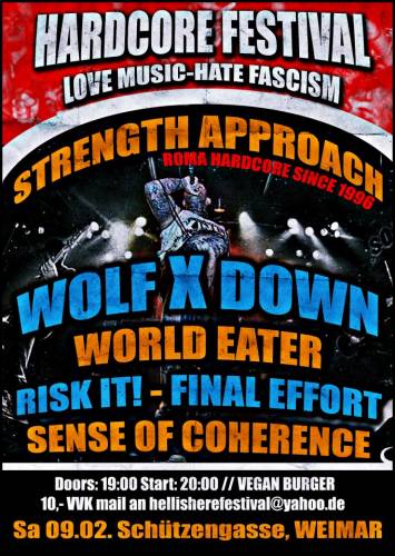 STRENGTH APPROACH, RISK IT!, WOLF X DOWN, WORLD EATER, FINAL EFFORT, SENSE OF COHERENCE STRENGTH APPROACH, RISK IT!, WOLF X DOWN, WORLD EATER, FINAL EFFORT, SENSE OF COHERENCE