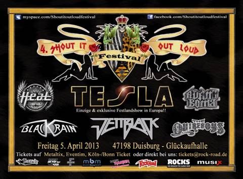 TESLA, THE QUIREBOYS, H.E.A.T., BLACKRAIN, JETTBLACK, ADAM BOMB
