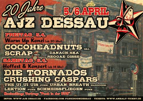 CRUSHING CASPARS, DIE TORNADOS, URBAN BREATH, LEKTION, SCHMEISSFLIEGEN