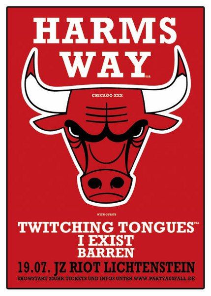 HARMS WAY, TWITCHING TONGUES, I EXIST, BARREN HARMS WAY, TWITCHING TONGUES, I EXIST, BARREN