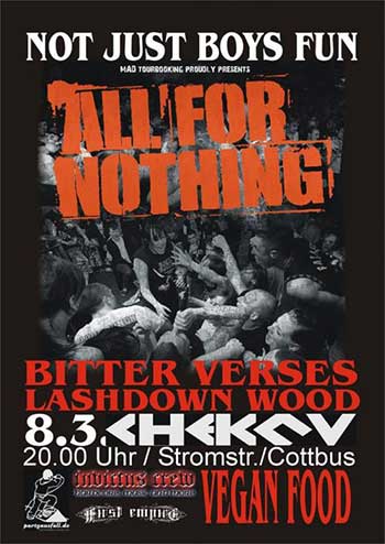 ALL FOR NOTHING, BITTER VERSES, LASHDOWN, WOOD