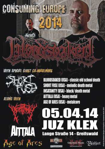 BLOODSOAKED, SHORT FUSE, INSATANITY, AGE OF ARES, AITTALA