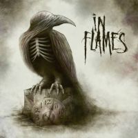 in flames